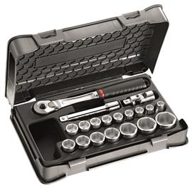 "Garnitura nasadnih kovanih ključeva sa reverzibilnom ručicom i nastavcima 8-32 mm prihvat 1/2"" 606 EBP USAG"